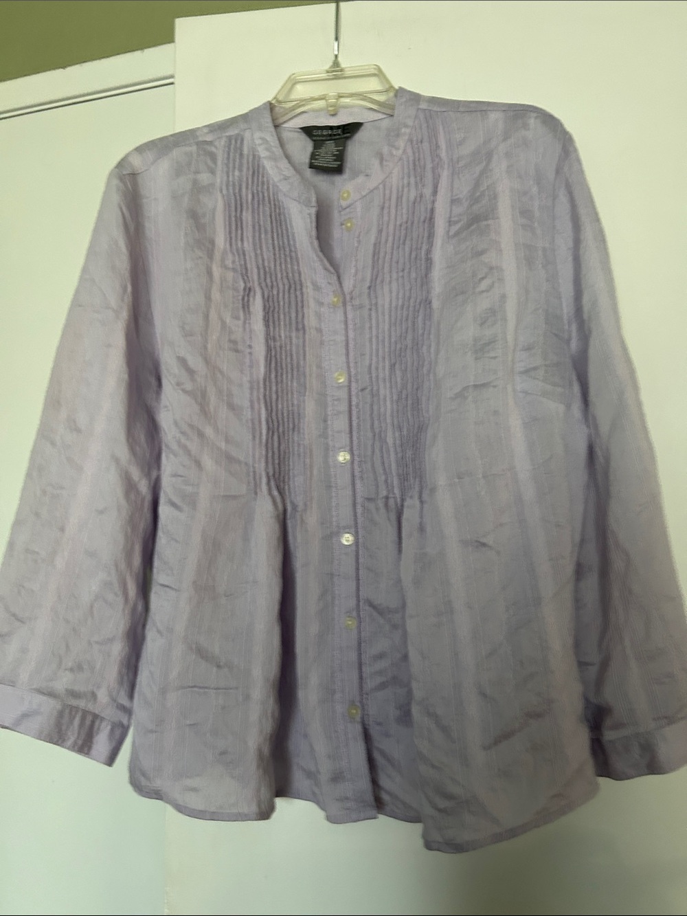 George  Light Lavender Pintuck Button-Down Shirt